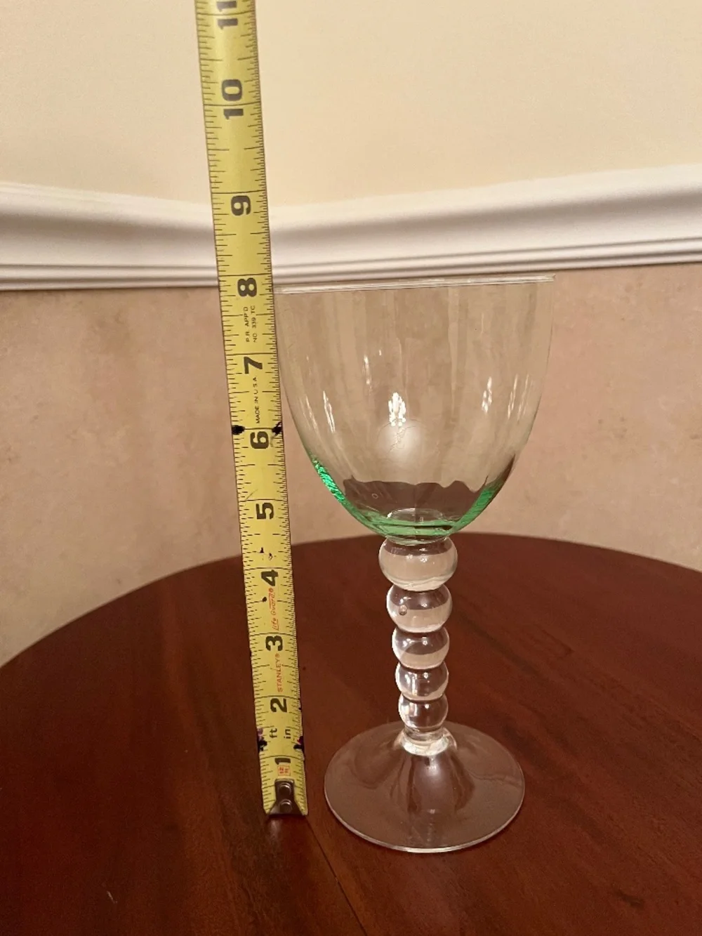 Elegant Green-Tinted Goblet / Wine Glass ✨🍷 Large Statement Stemware